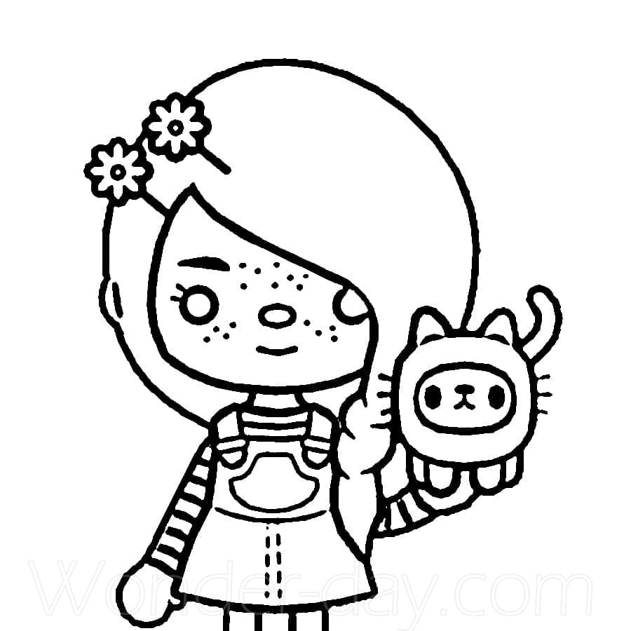 Girl and Pet Toca Life World Coloring Page - Free Printable Coloring Pages  for Kids