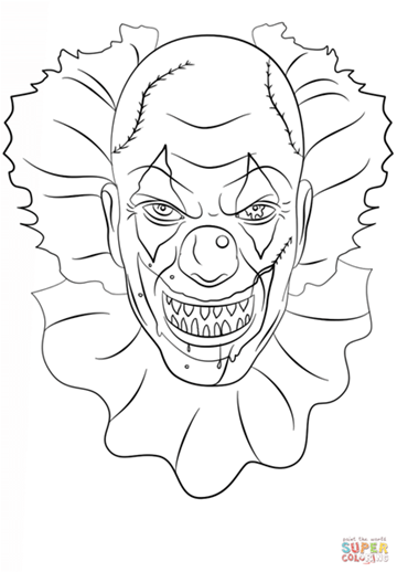 Scary Clown Coloring Pages | Scary clowns, Coloring book pages, Coloring  pages