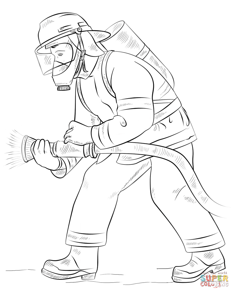 Fireman coloring page | Free Printable Coloring Pages
