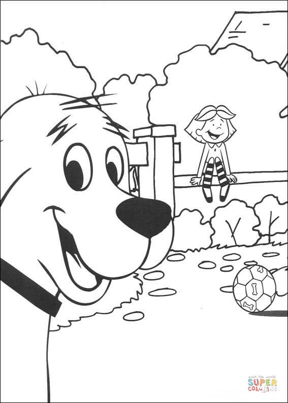 Clifford Wants To Play With Emily coloring page | Free Printable ...