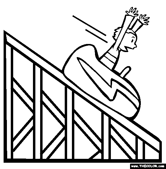 Roller Coaster Online Coloring Page