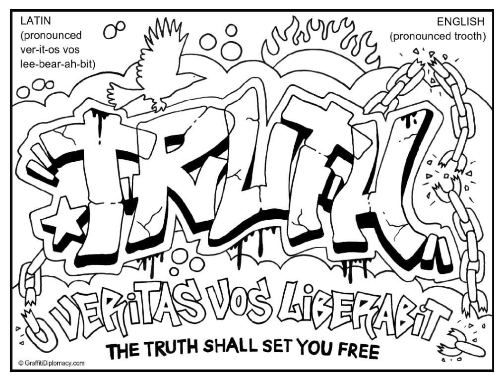 Multicultural Graffiti Free Coloring Pages - New York City themes