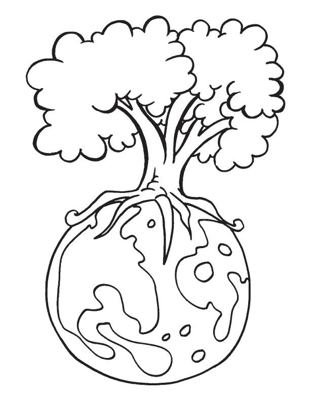 Protect environment is the message of the Earth Day coloring page ...