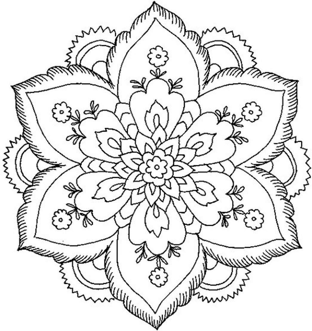 Related Simple Mandala Coloring Pages item-14735, Difficult ...