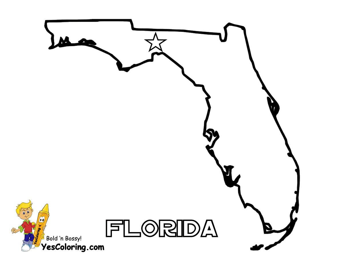 Florida State Map Coloring Page Coloring Pages
