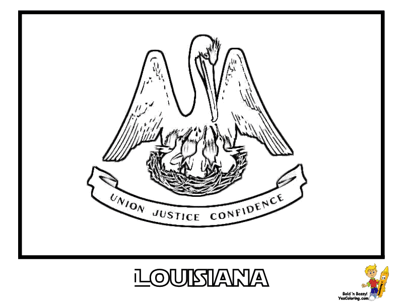 Louisiana Flag Coloring Page