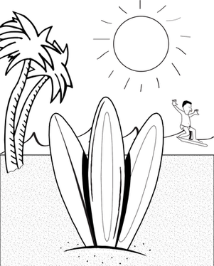 Surfboard Coloring Pages To Print - High Quality Coloring Pages