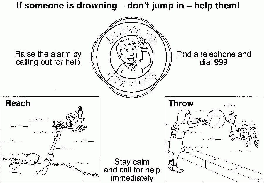 Water Safety Colouring Book Page