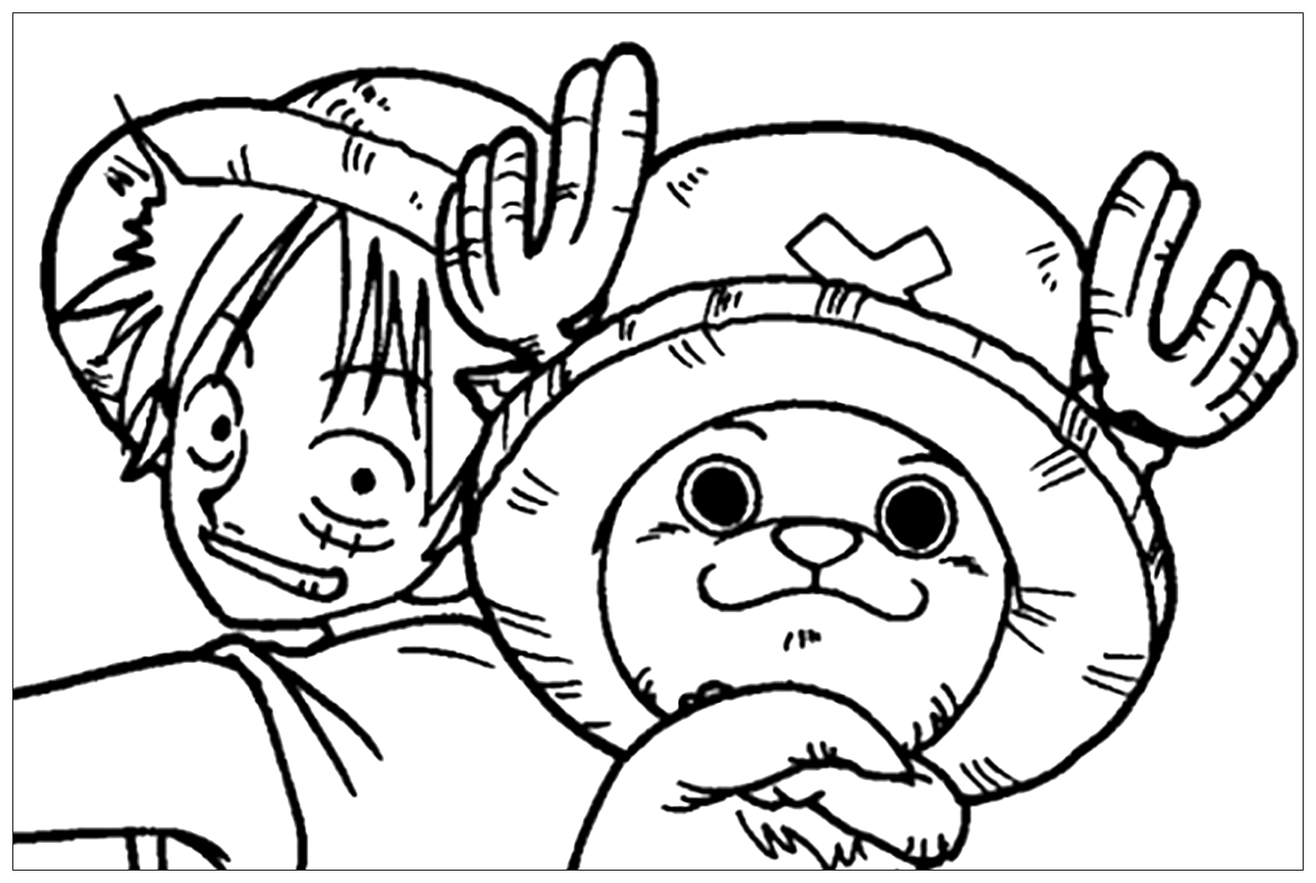 One piece to color for children - One Piece Kids Coloring Pages