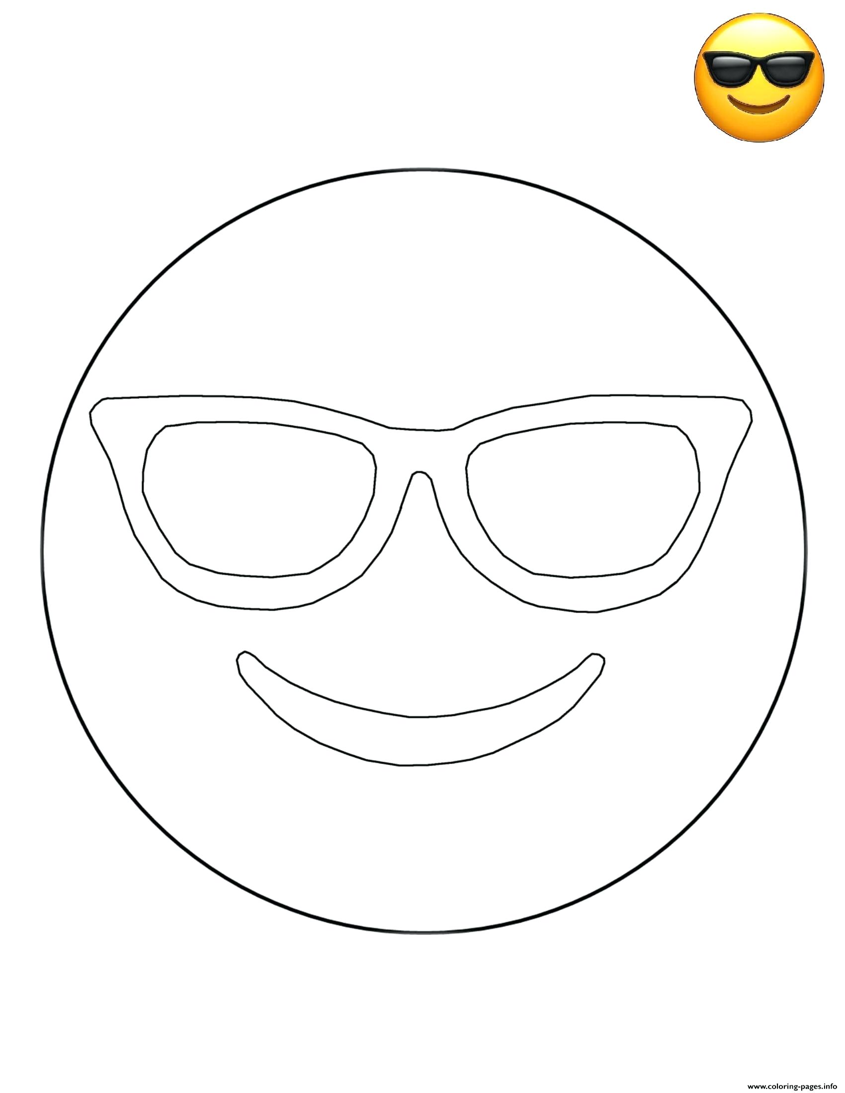 Best Coloring : Emoji Pages To Print Sunglasses Free Sheets ...