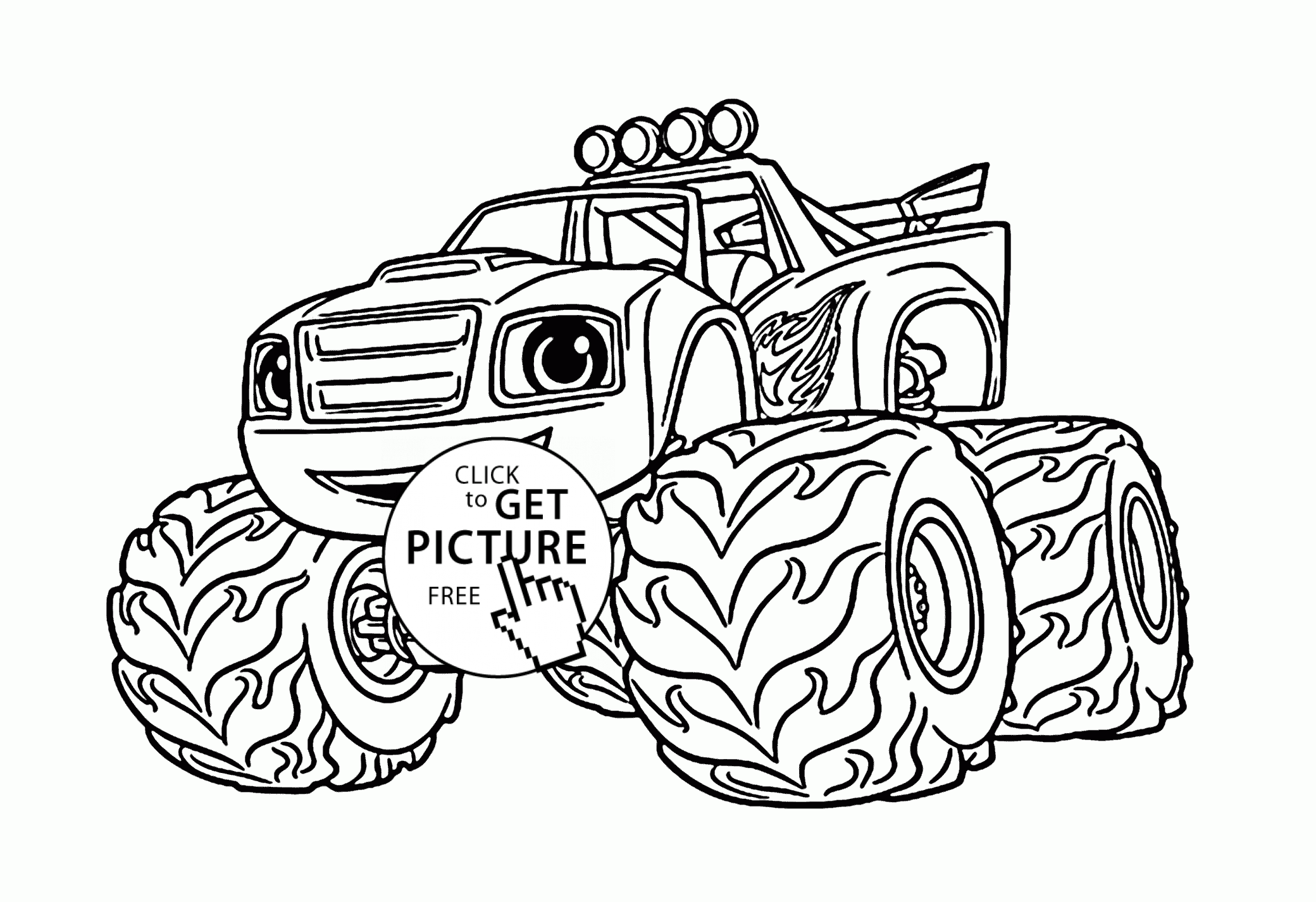 Blaze Monster Truck Cartoon coloring page for kids, transportation ...