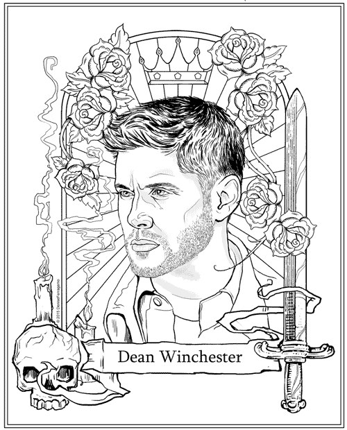 Free Dean Winchester coloring page | Coloring pages, Coloring ...