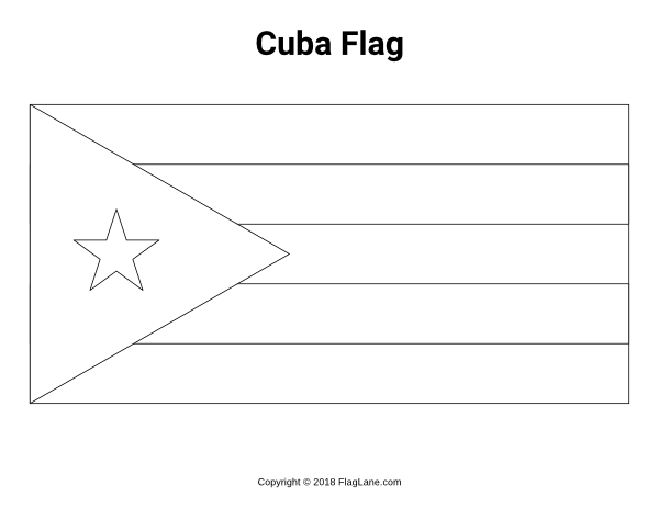 Free printable Cuba flag coloring page. Download it at https://flaglane.com/ coloring-page/cuban-flag/ | Flag coloring pages, Cuba flag, Cuban flag