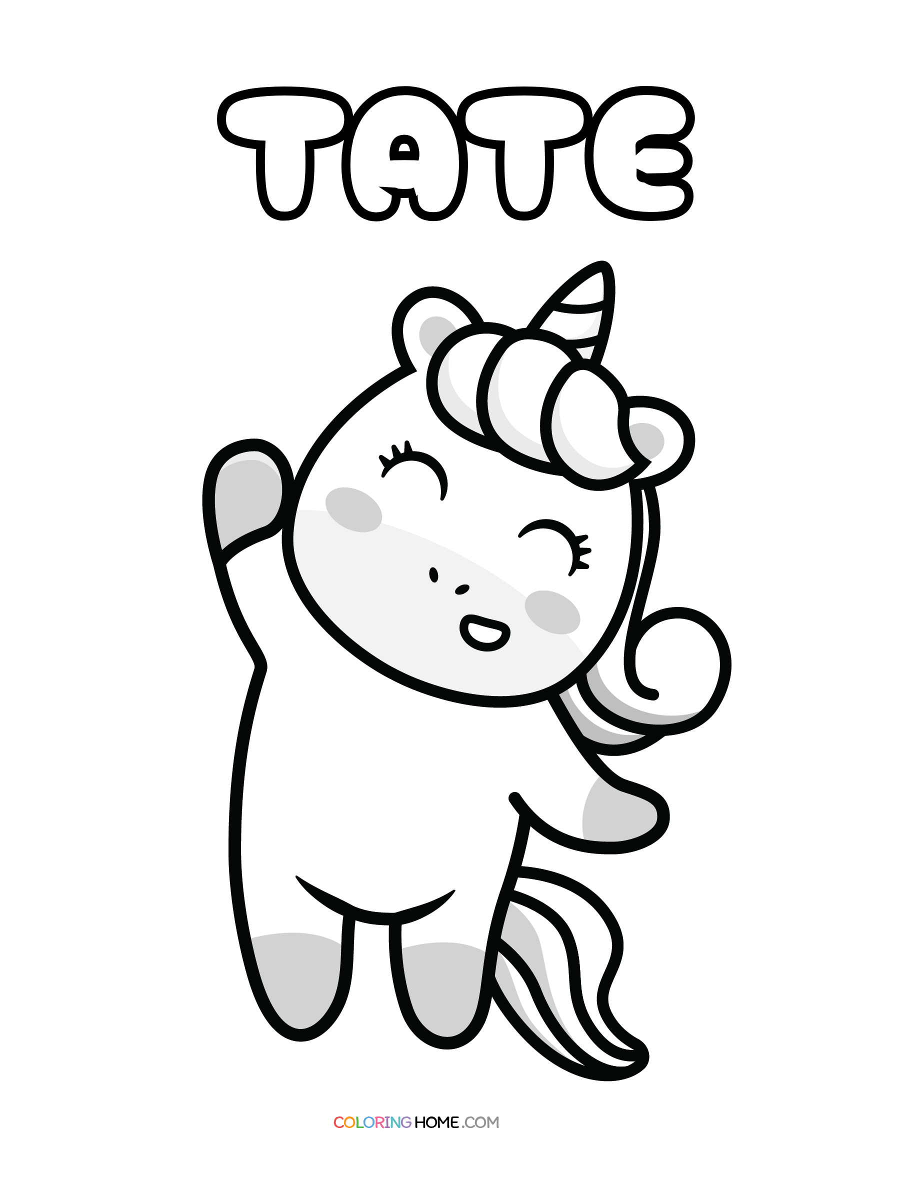 Tate unicorn coloring page