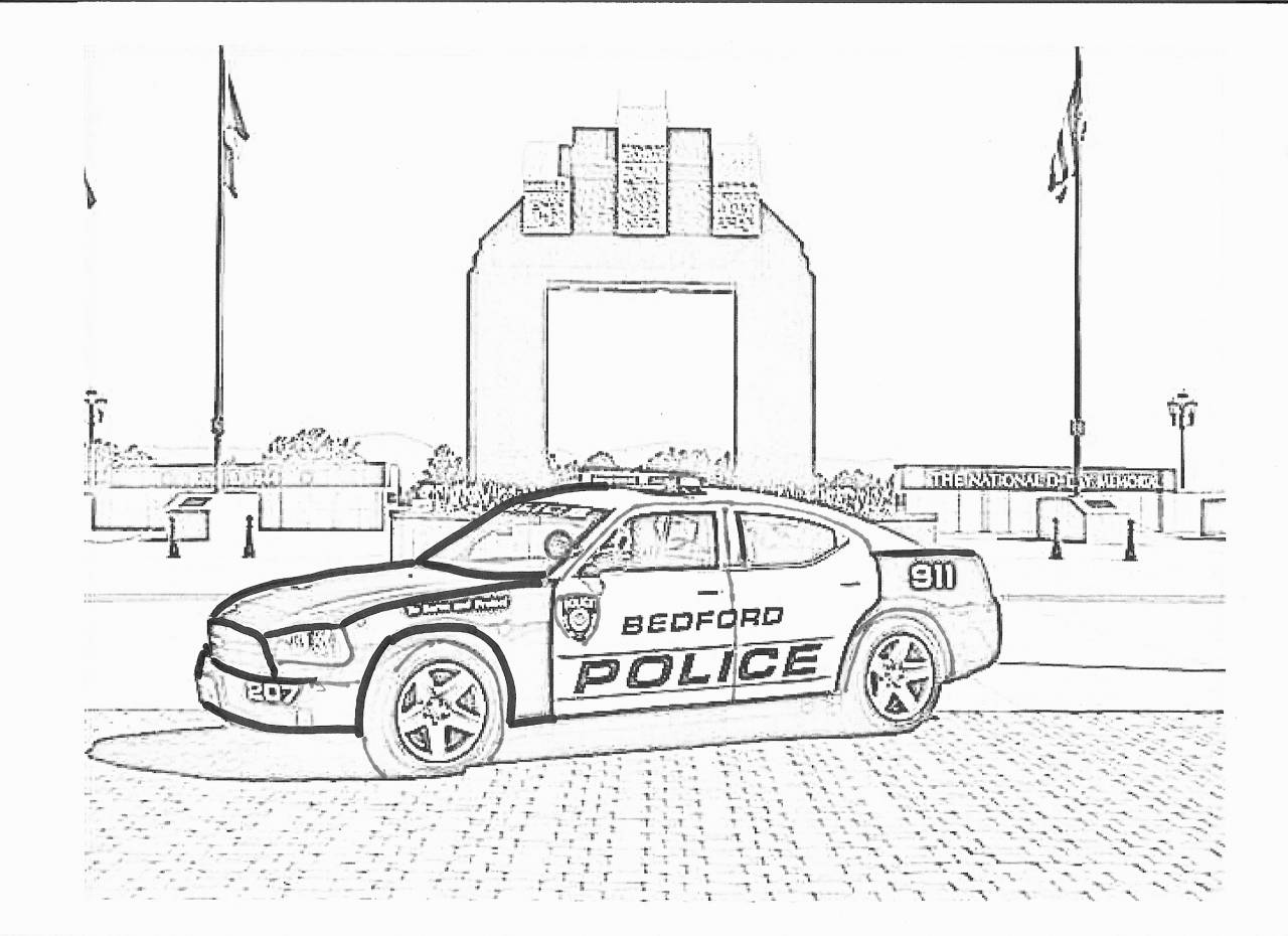 Police Car Coloring Page Free - Coloring Page