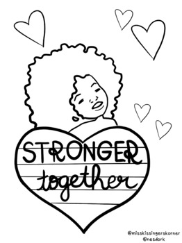 Stronger Together Coloring Page by Miss Kissingers Korner | TpT