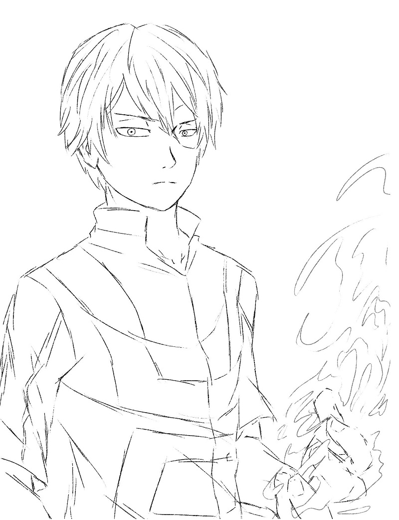 Todoroki Coloring Pages   Coloring Home