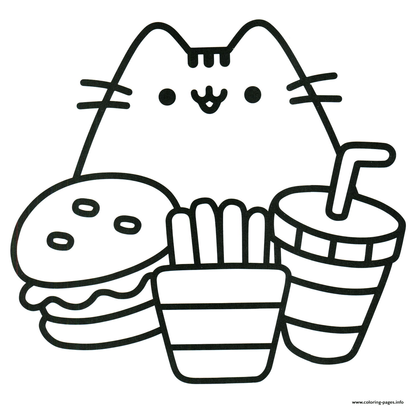 Pusheen Ready To Eat Food Coloring Pages Printable   Coloring Home