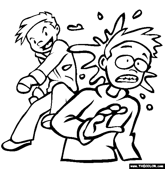 Snowball Fight Splat Online Coloring Page