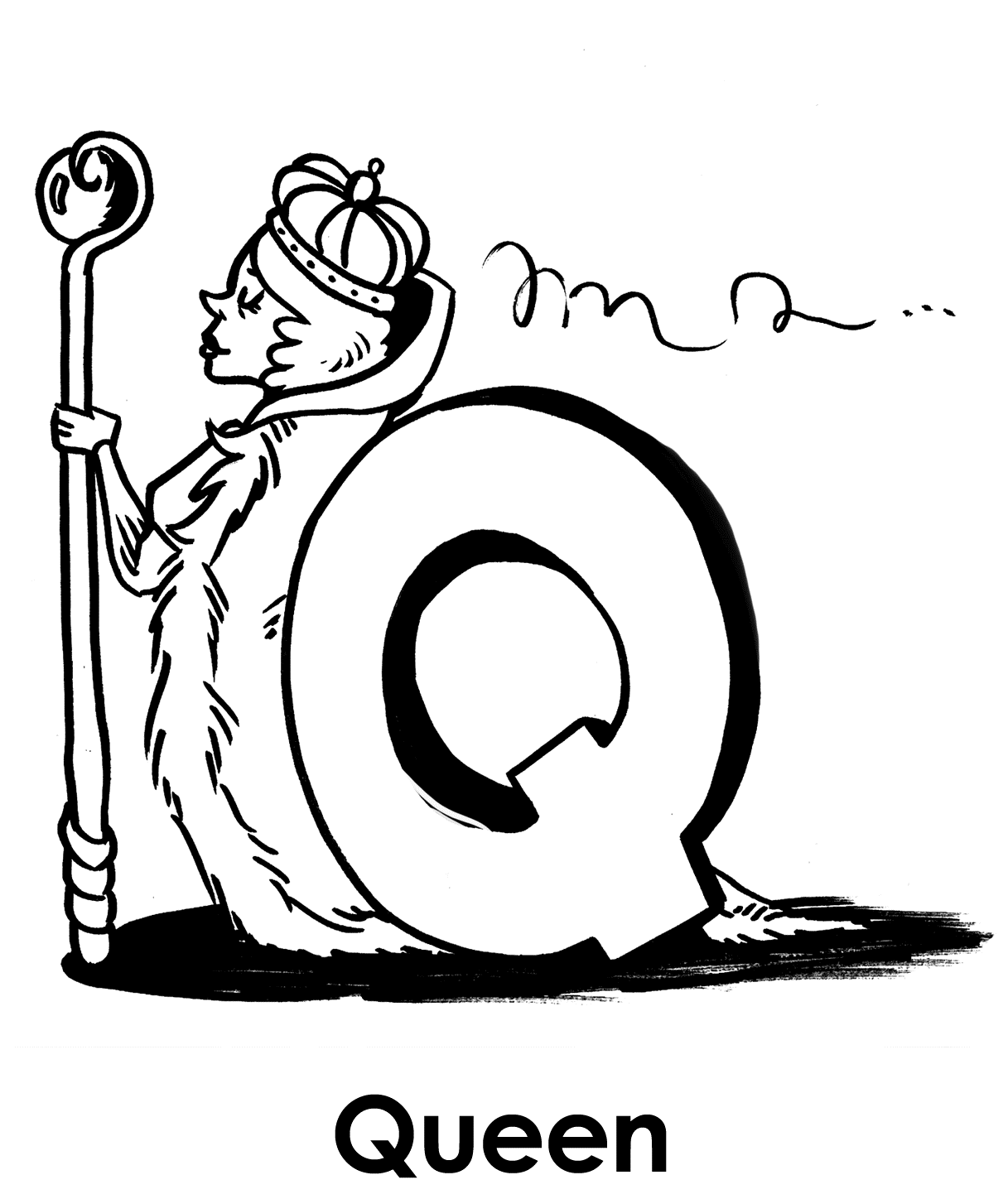 Alphabet Coloring Pages Queen | Alphabet Coloring pages of ...