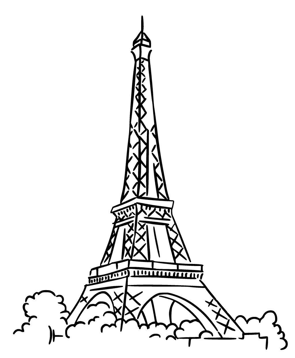 Paris Eiffel Tower Coloring Pages - Get Coloring Pages