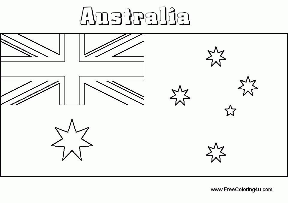 Flag o Australia coloring page - coloring book