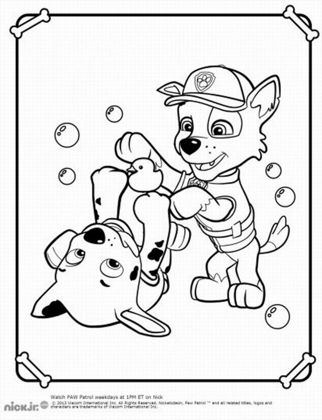 cartoon coloring pages paw patrol