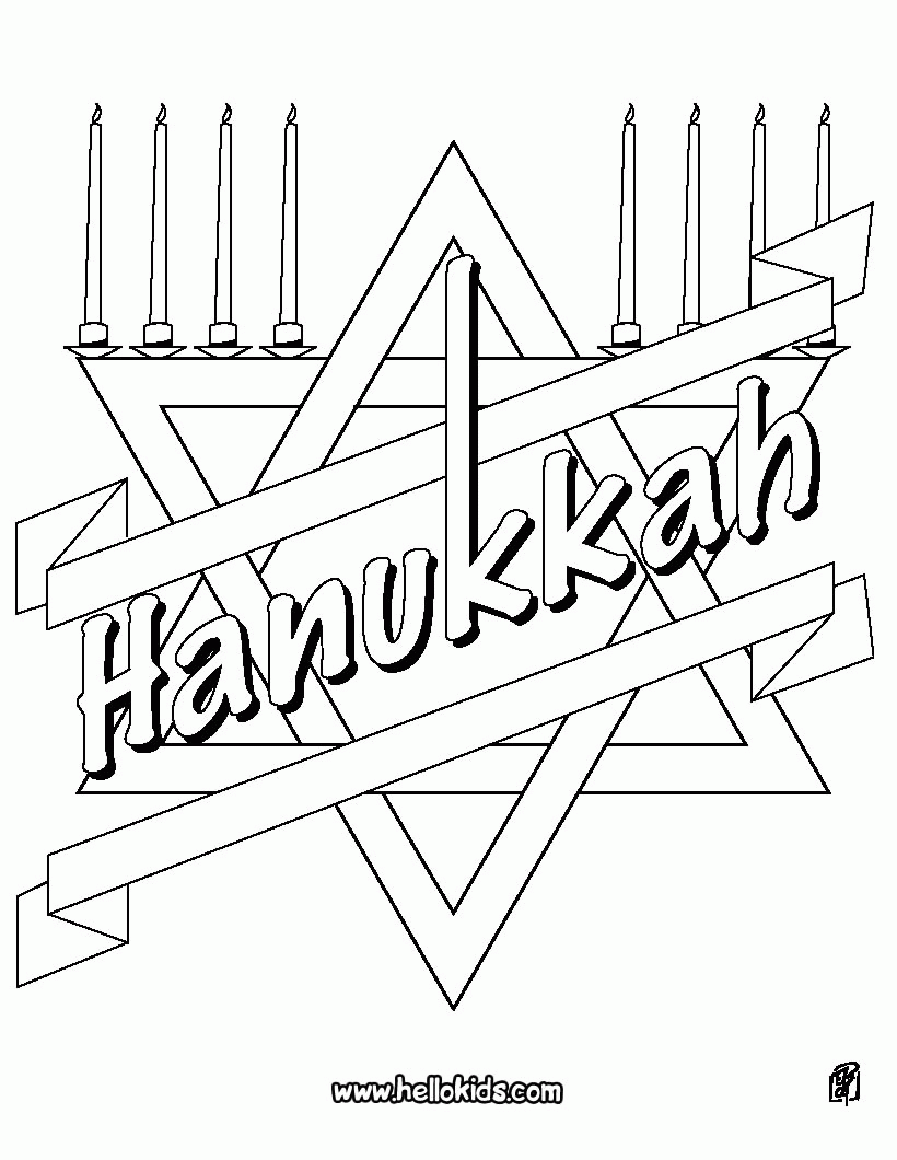 HANUKKAH coloring pages - Hanukkah symbols