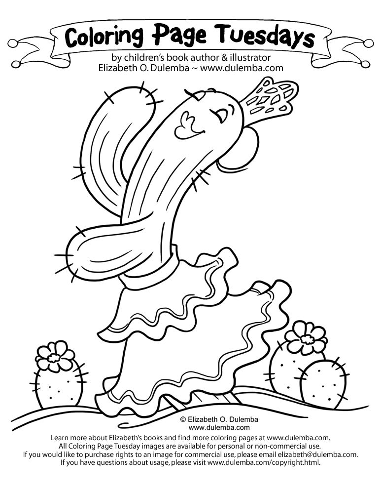 dulemba: Coloring Page Tuesday - Cactus dance