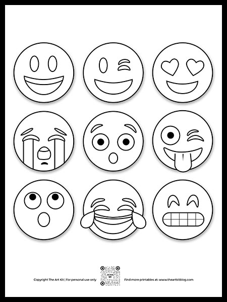 Emoji Coloring Pages - Free Printable! - The Art Kit