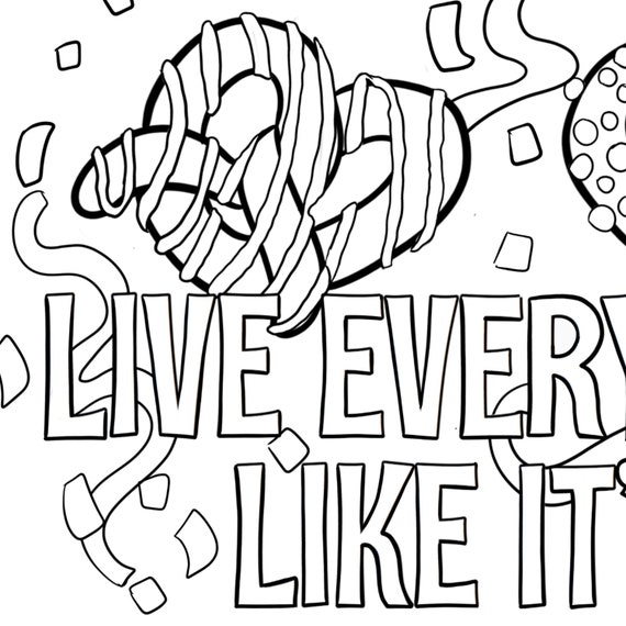 Coloring Page Live Everyday Like Its Pretzel Day Office | Etsy Australia