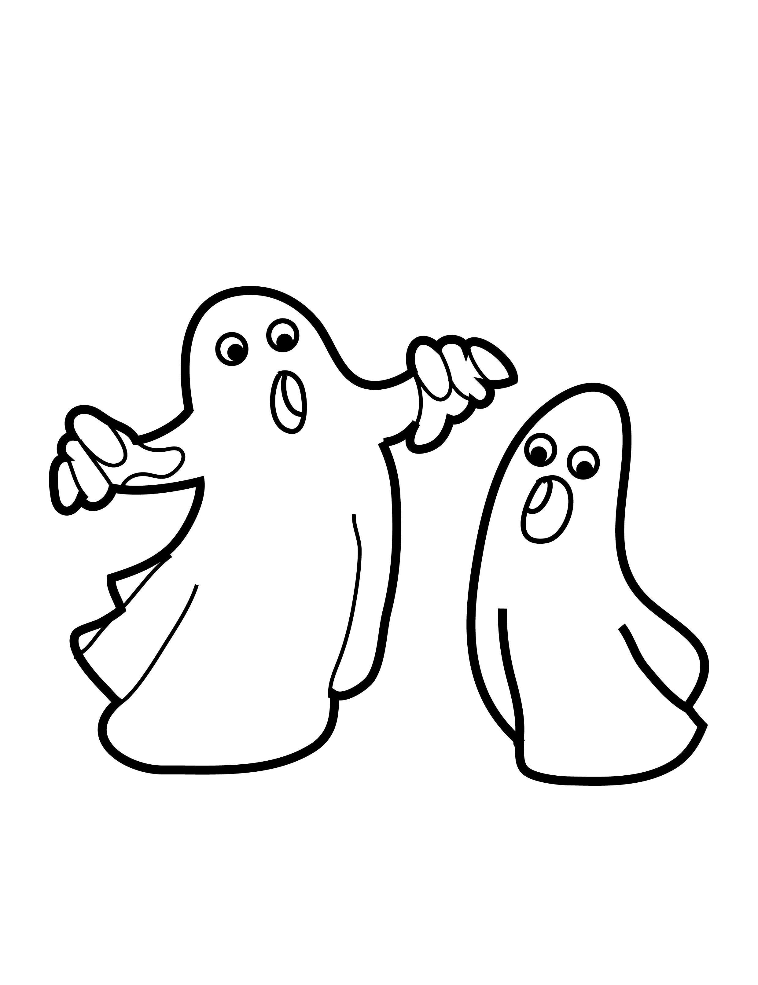 Halloween Coloring Pages For Kids Ghosts  Hallowen Coloring Pages