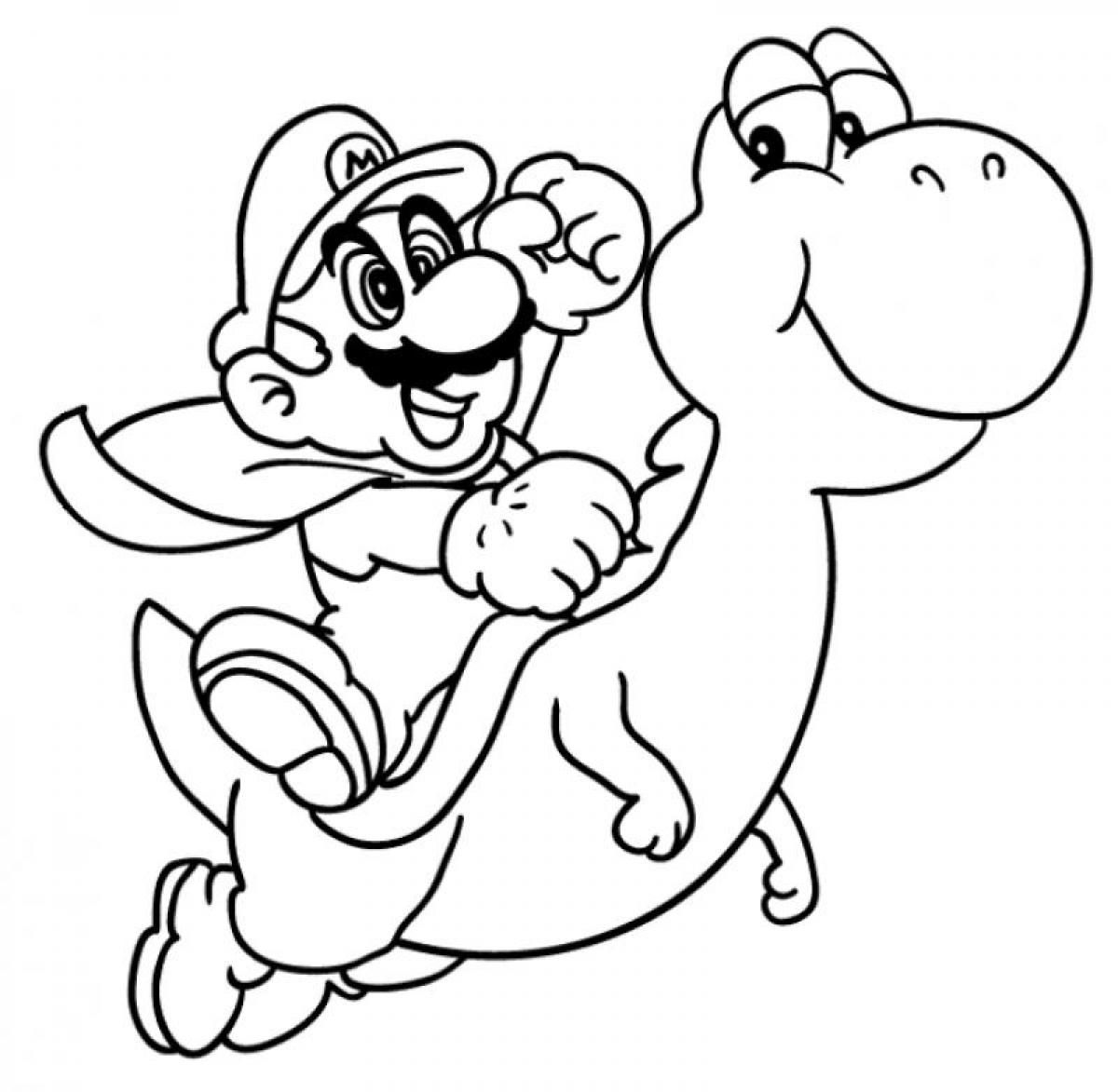All Mario Characters Coloring Pages Yoshi   Coloring Pages For All ...