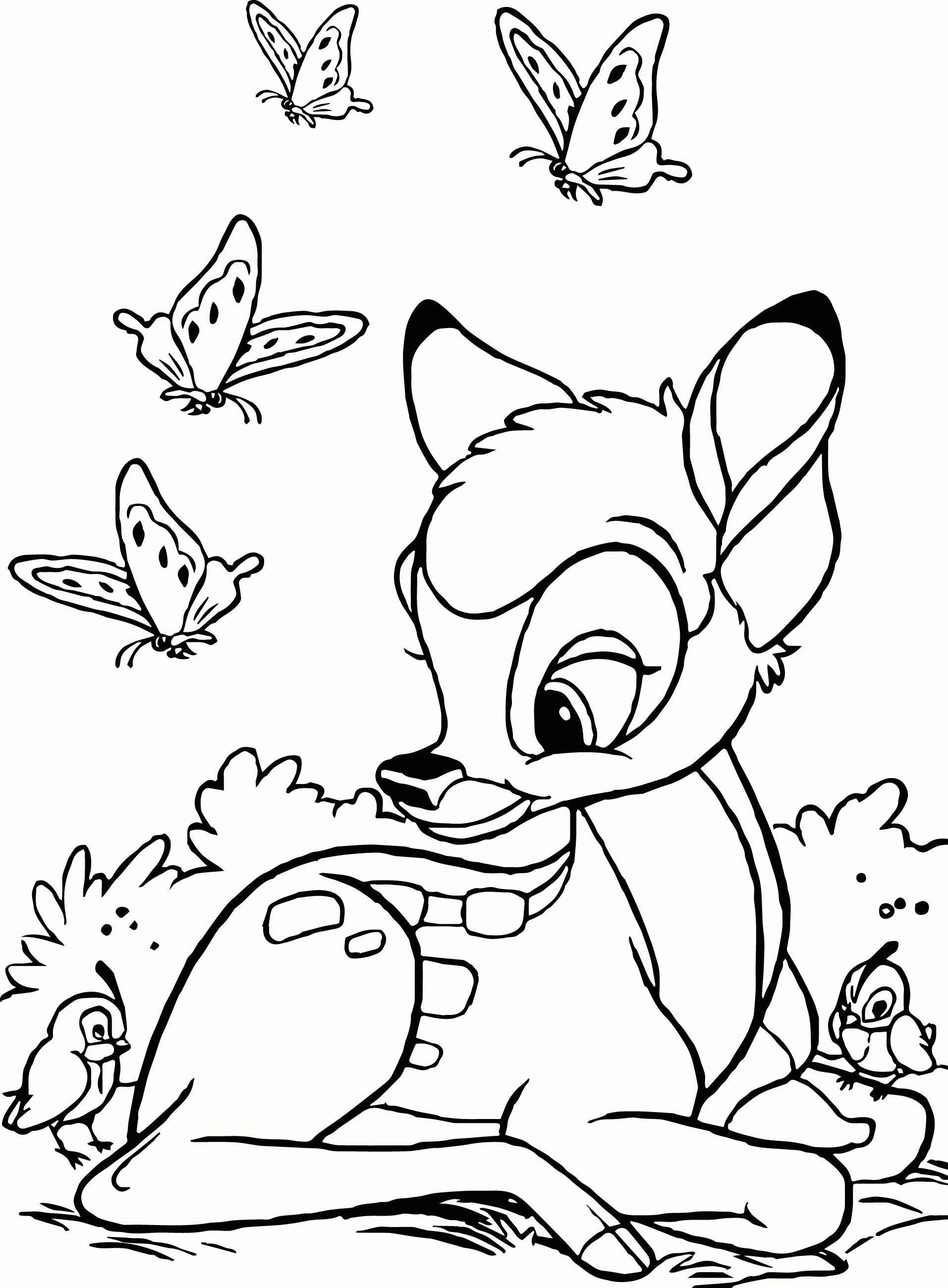 Bambi And Mom Coloring Pages - Coloring Pages For All Ages