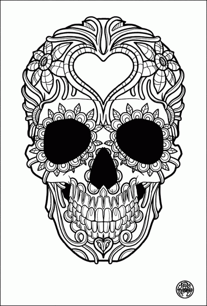 coloring pages for adults skull - Free coloring pages