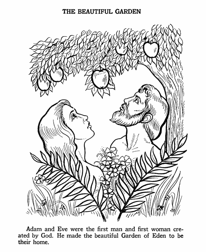 Free Bible Coloring Pages Of Adam And Eve - Coloring Home
