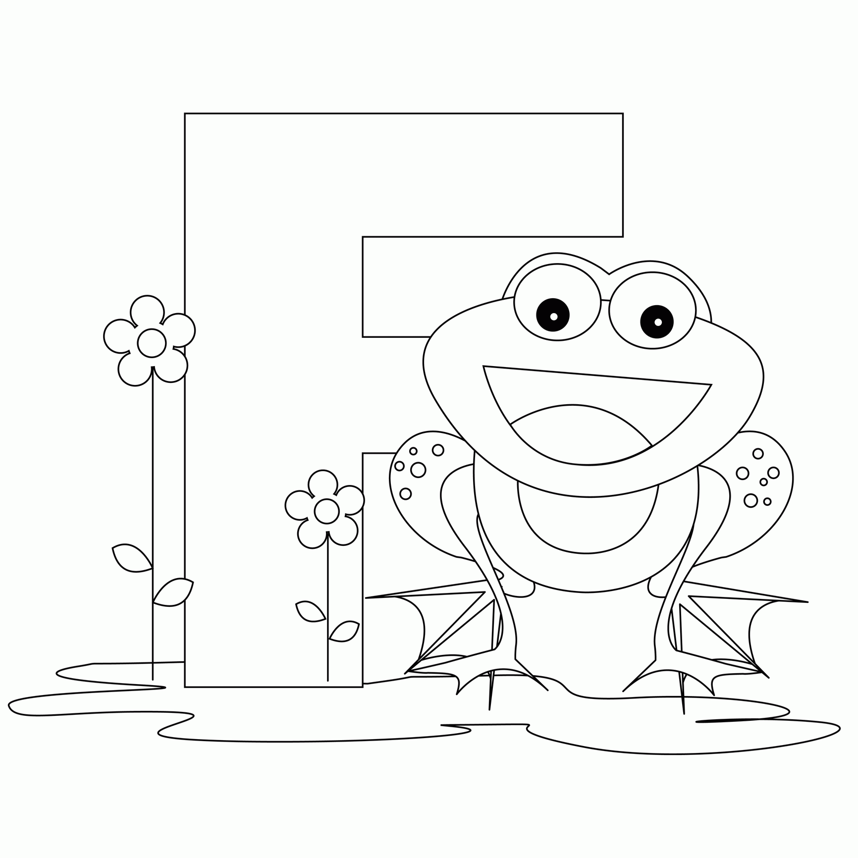 Letter F coloring pages to download and print for free