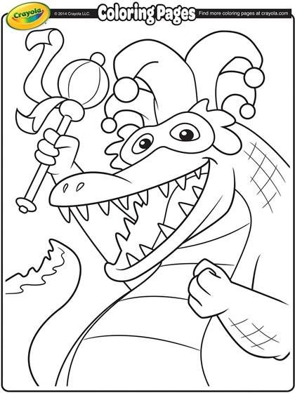 Mardi Gras Alligator Coloring Page | crayola.com