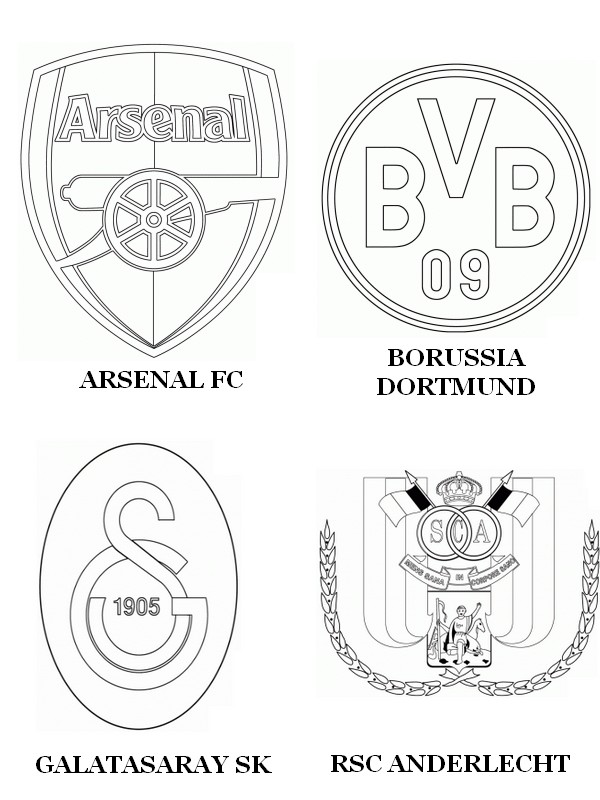 Coloring page UEFA Champions League 2015 : Group D: Arsenal FC ...