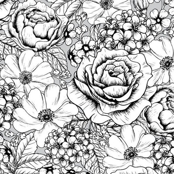 Pattern intricate flower coloring page | Flower coloring pages ...
