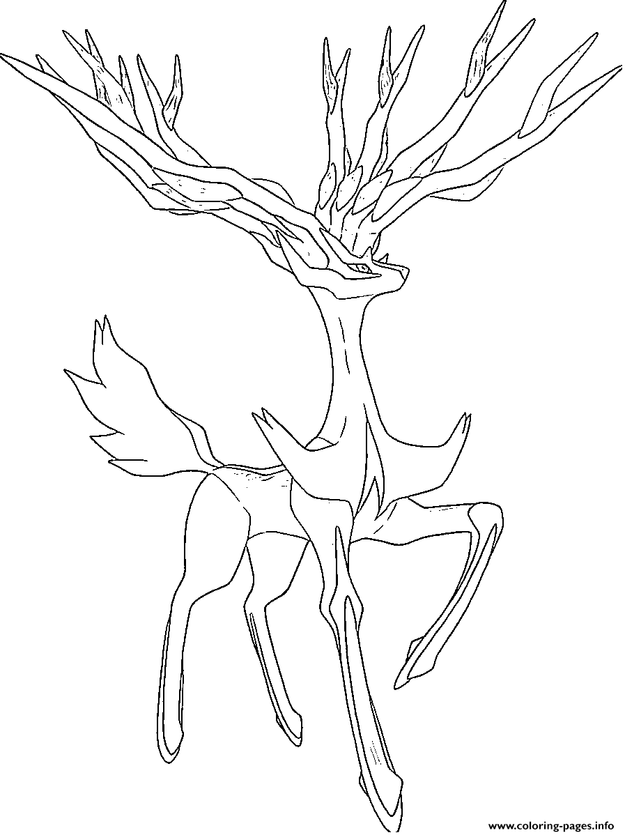 Xerneas Pokemon Legendary Generation 6 Coloring Pages Printable
