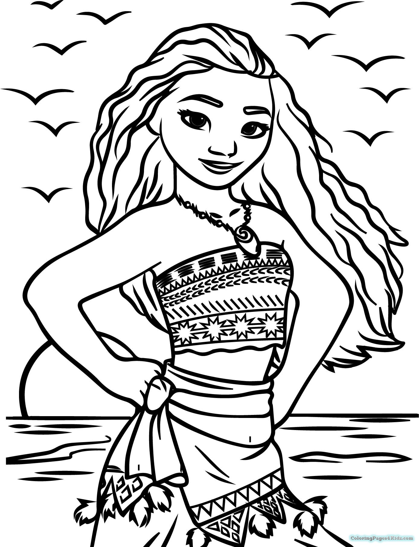 Girl Coloring Pages Moana - Coloring Pages For Kids