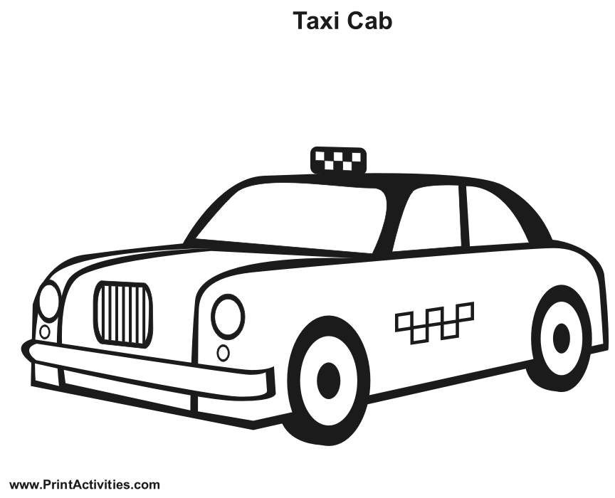 Taxi #25 (Transportation) – Printable coloring pages