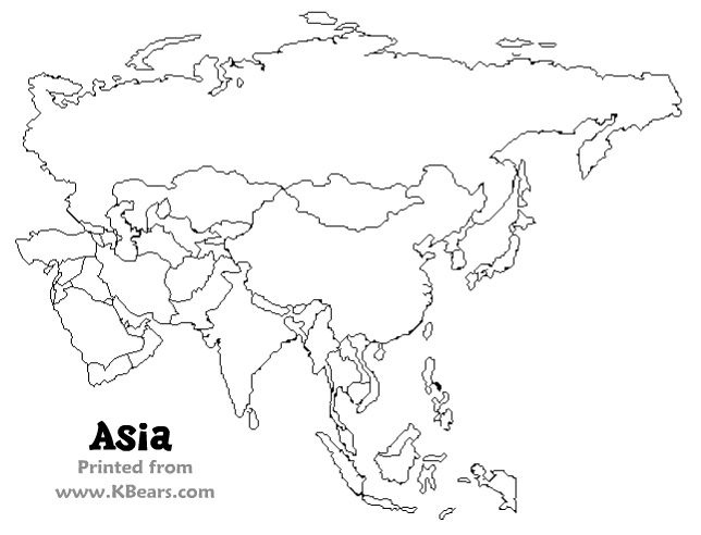 Free Printable Blank Map of Asia (Page 5) - Line.17QQ.com