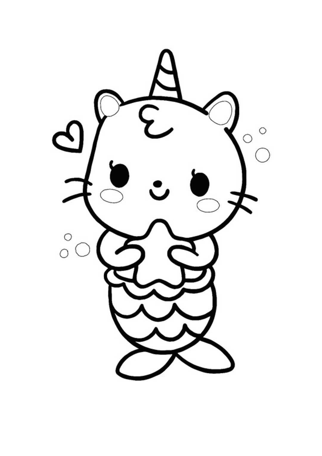 Unicorn Cat Mermaid Coloring Pages   Cat Coloring Pages   Coloring ...