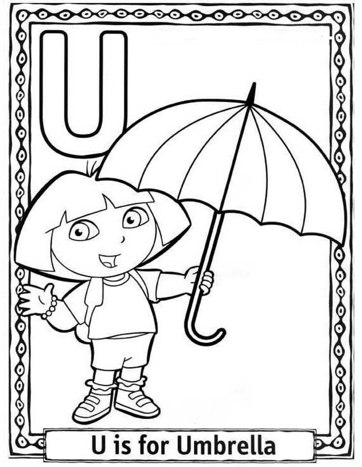 Doras Alphabet Coloring Pages - Coloring Home
