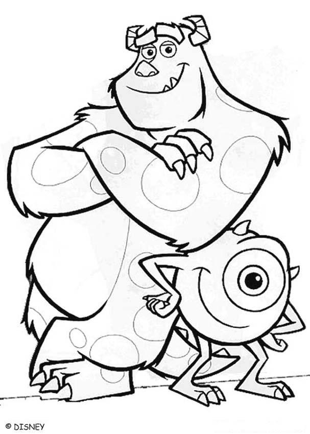 Monsters, Inc. coloring pages - Mike Wazowski and Sulley