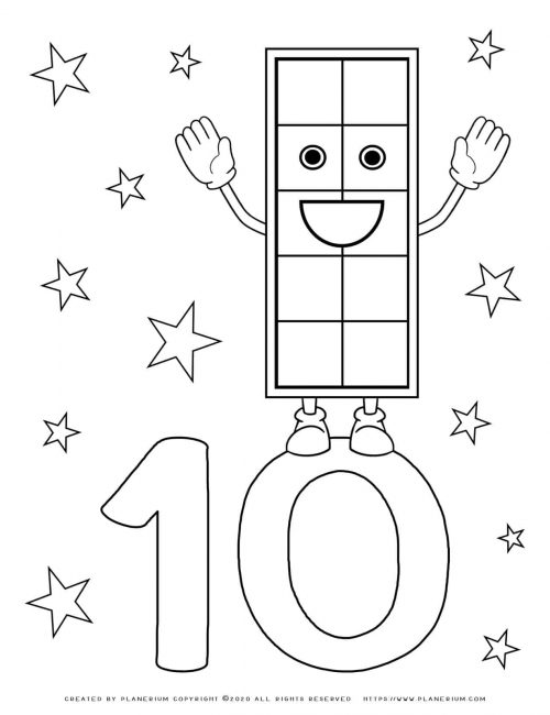 Number Coloring Pages - 10 | Free Printable | Planerium