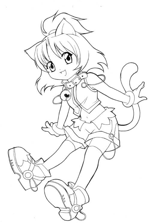 32 Anime Neko Girl Coloring Pages - Free Printable Coloring Pages