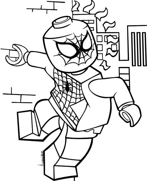 Lego Spiderman coloring page to print - Topcoloringpages.net